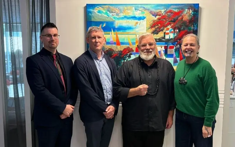 IPS implementation manager Robert Williams, Workwise chief executive Tyron Pini, Work Counts outgoing chief executive Warren Elwin, and Te Pou and Blueprint for Learning chief executive Riana Manuel